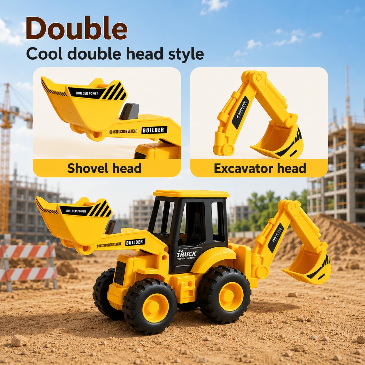 JCB Bulldozer Excavator Toy - Kids Construction Vehicle -6 JCB Bulldozer Excavator Toy - Kids Construction Vehicle -6