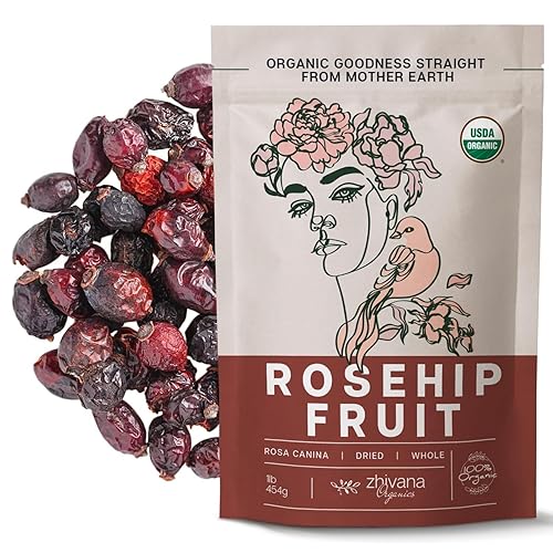 Organic Rose hips Dried Whole (16oz.) β Rosehip Fruit Tea Loose (Rosa Canina) β Source of Vitamin C from Food β European Origin - Rosehip Fruit - 16 oz