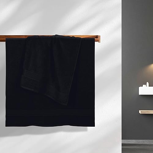 Miniatura 3 de Elvana Home - Juego de 2 toallas de baño de algodón de gran tamaño de 28 x 55 pulgadas, toallas de baño grandes, ultra absorbentes, compactas, de