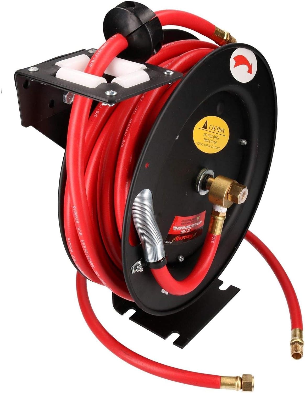 Retractable 30 Feet 3/8 Air Hose Wall Mountable Reel + Quick Release Fittings