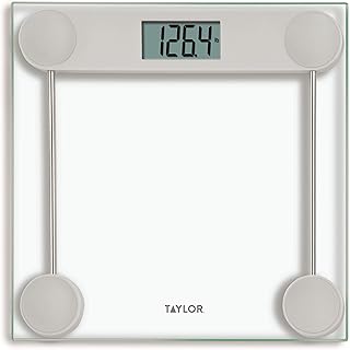 Digital Scale for Body Weight, Highly Accurate Digital Bathroom Scale Large Backlight LCD Readout Display, 330 Pounds Capacity, Clear Glass Platform with Stainless Steel Accents