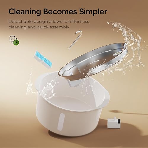 Miniatura 6 de Pektaco Fuente de agua para perros con tapa de acero inoxidable, dispensador de agua para perros grandes, dispensador de agua para perros grandes,