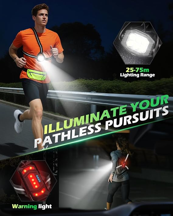 Running Lights for Runners, Reflective Vest, Suitable for Outdoor Night Running Jogging Hiking