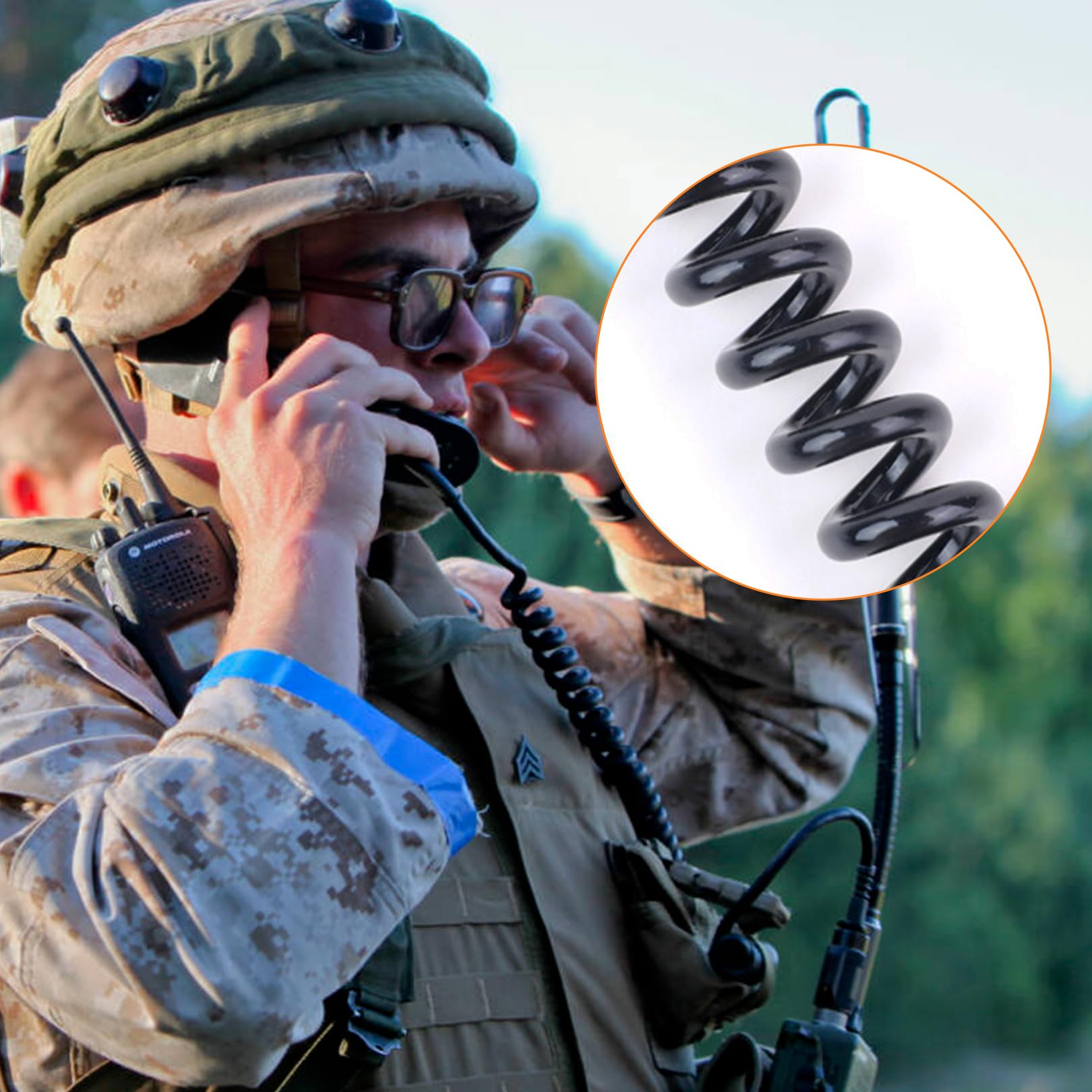 Cordon Tactique En Spirale, Porte-clés En Spirale Longes De Peche Elastiques Elastique Corde Retractable Paracord Tactical Lan