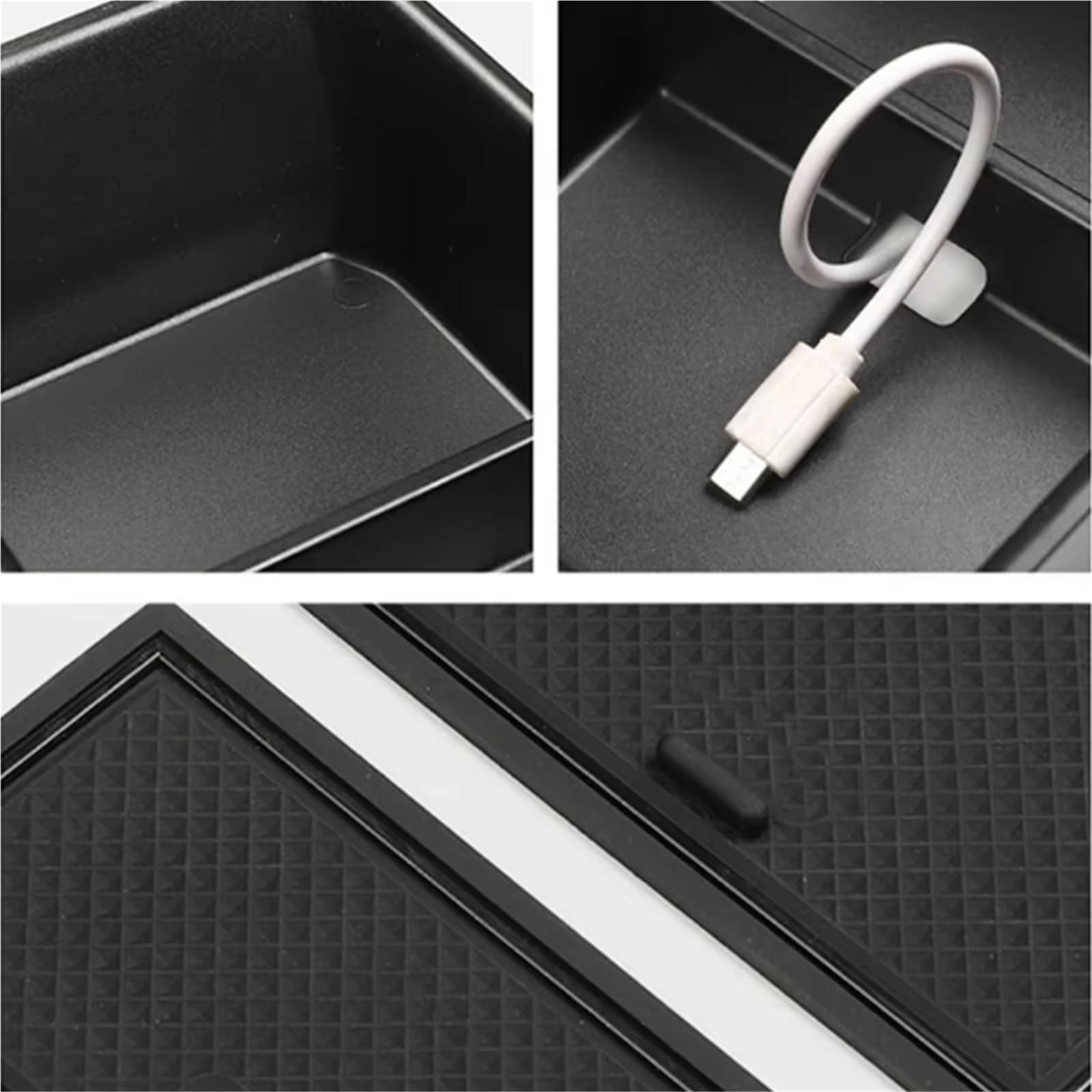 Armrest Storage Box Kompatibel Mit Für Q4 Für E-Tron 2021 2022–2024 Aufbewahrungsbox Für Die Autoarmlehne Mittelkonsolenfach-Organizer ABS-Sekundärbehälter-Aufbewahrung