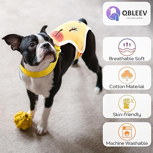 Miniatura 2 de QBLEEV Pañales para perras, bragas sanitarias lavables con tirantes ajustables, bragas reutilizables para perrito, ropa interior para mascotas,