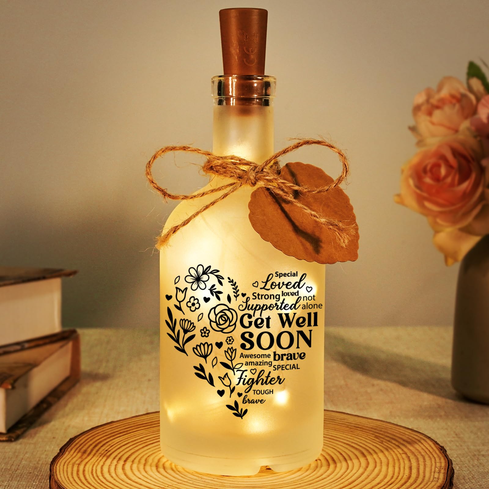 Get Well Soon Gifts for Women – Inspirational Bottle Light with Uplifting Message, Healing & Recovery Gift for Her After Surgery Cancer Hysterectomy or Hard Times, Thinking of You Self-Care Present — image 1