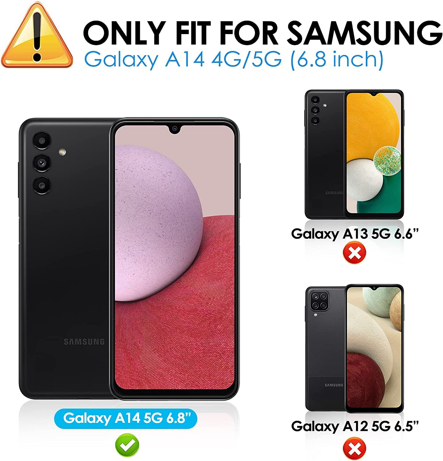 Folia ochronna na wyświetlacz Samsung Galaxy A14 6,8", bez pęcherzyków powietrza, odporna na zarysowania i łatwa instalacja, 2 sztuki w zestawie