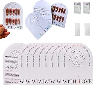 Press On Nails Packaging Kit Holographic Display Cards Storage Bag Nail Tech Must Haves Nail Artist Supply Essentials For Technicians Salon Studio Manicure Business (White, 3 * 4 in) 50 Set