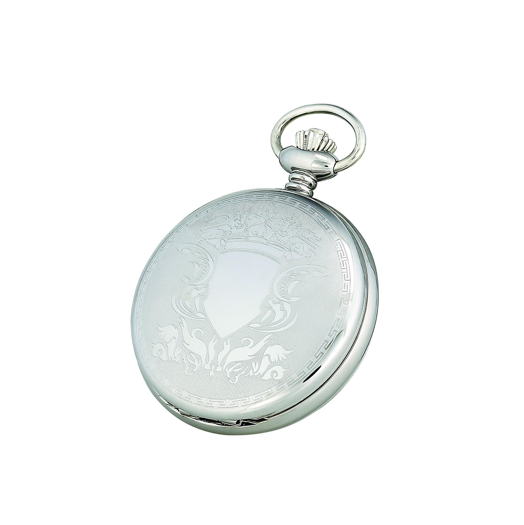 Charles Hubert DWA004 Men's Pocket Watch, Mechanical Hand-Wound, Skeleton, Silver