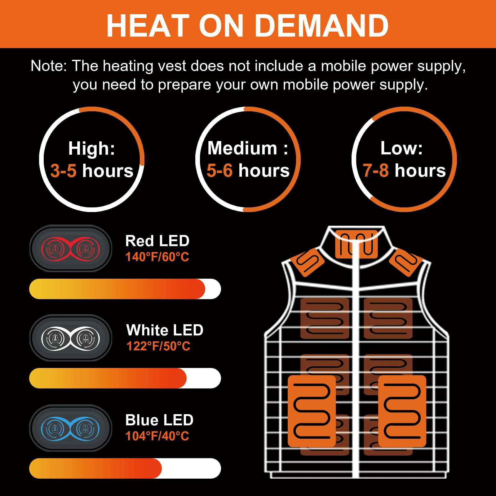 Techstuph Gilet Riscaldato Uomo con 3 Temperature Regolabili 11 Zone di Riscaldamento Gilet Riscaldato Donna Giacca Riscaldata Temperatura Massima 140 °F (senza batteria)