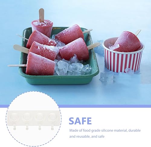 Miniatura 3 de Hemoton Moldes de silicona para bandeja de postre, herramientas para helado de dona, moldes de hielo, moldes de silicona para paletas de 4