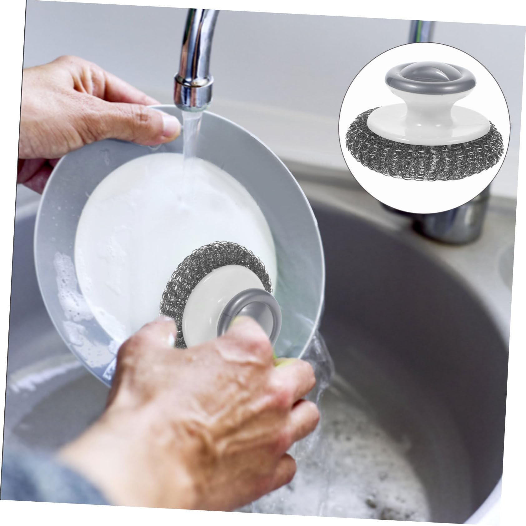 Cepillo para Platos Esponjas De Cocina Lavar Platos Hundir Estropajos De Cocina para Depuración Objetivo Y Fregar Acero Inoxidable 304 2 Piezas X 4