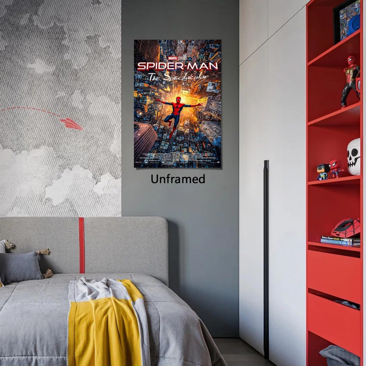 COMOR MOVIE Spiderman Poster For Fans Kids Birthday Party Decorations Gitfs-Spider-Man Wall Art-Spiderman Wall Decor-Canvas Prints Picture For Teen Boy Girls Bedroom Decor image 4