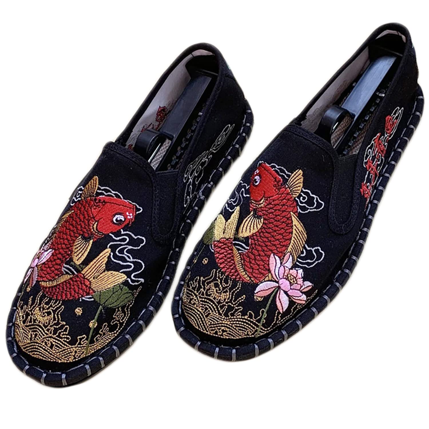 Tai Chi Schuhe Bestickte Schuhe Alte Peking Schuhe Kung Fu Gummisohle Martial Art Schuhe Kampfkunst Sportschuhe Unisex mit Handgelenkstütze