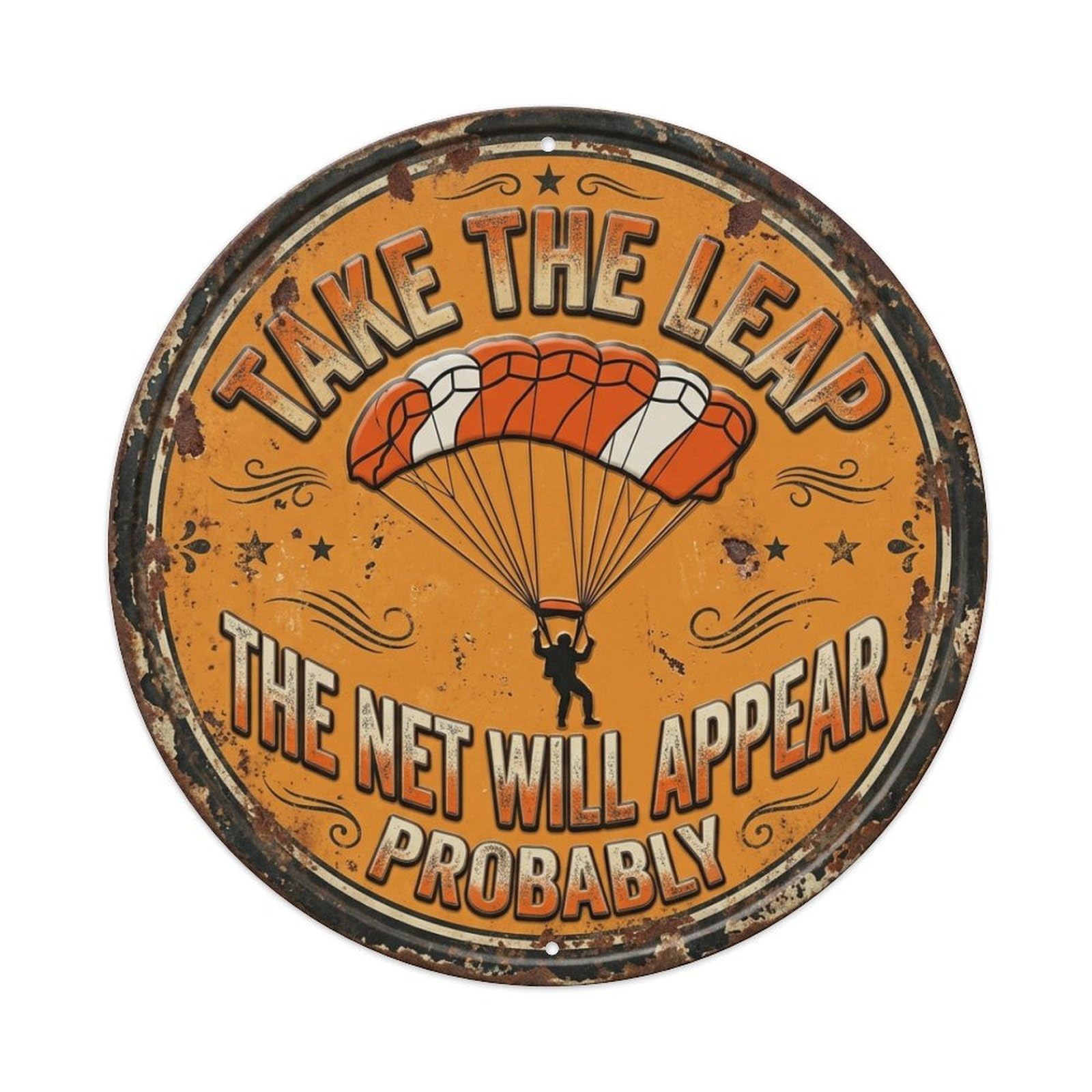 Parachute Jump Entryway Vintage Metal Tin Sign Plaque Wall Decor for Cafe, Club Bar, Office, Garden Metal Poster 8x8Inch