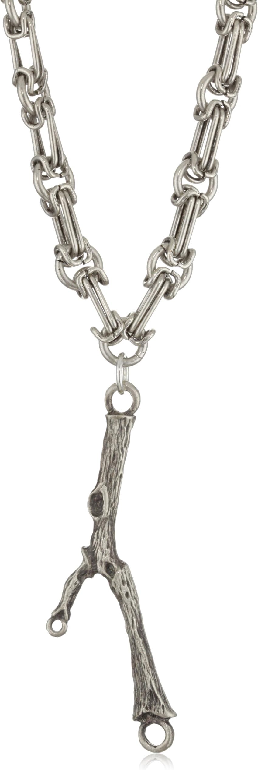 Devon Leigh "Bold Silver" Men's Oxidized Silver Finished Branch Pendant Necklace