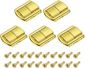 Uxcell 5Pack 1.22" X 0.98" Zinc Alloy Toggle Catch Lock For Box Wooden Case, Gold