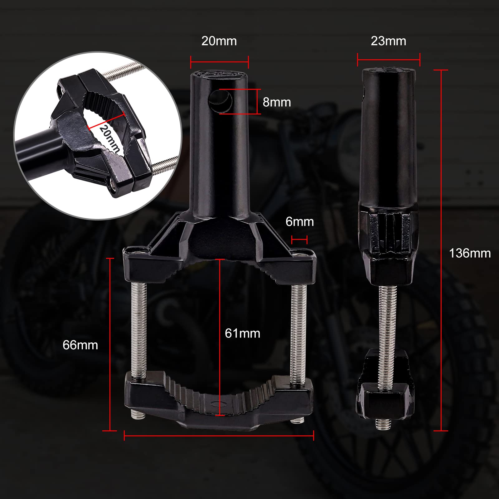 Ygmylandbb Light Bar Motorcycle Bracket Motorcycle Bicycle Mount Bracket Car Bull Bar Holder Clamp Offroad Tube Clamps Mounting Brackets For LED Work