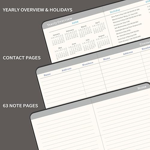 Miniatura 6 de Calendario mensual de bolsillo 2026-2028, planificador de 3 años con cubierta de piel sintética, enero de 2026 a diciembre de 2028, planificador