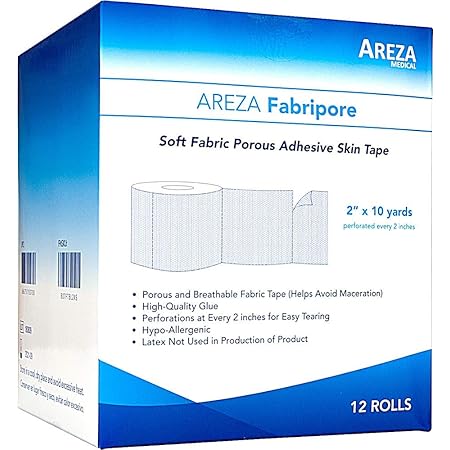 Dynarex Cloth Surgical Tape - 2 Inch X 10 Yards, Box Of 6 Rolls Medical Adhesive