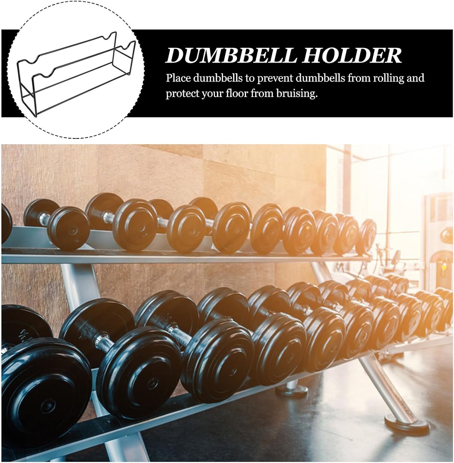 Sturdy Dumbbell Rack Stand Compact Dumbbell Storage Rack for Home Gym Stable Weight Holder Workout Equipment Storage