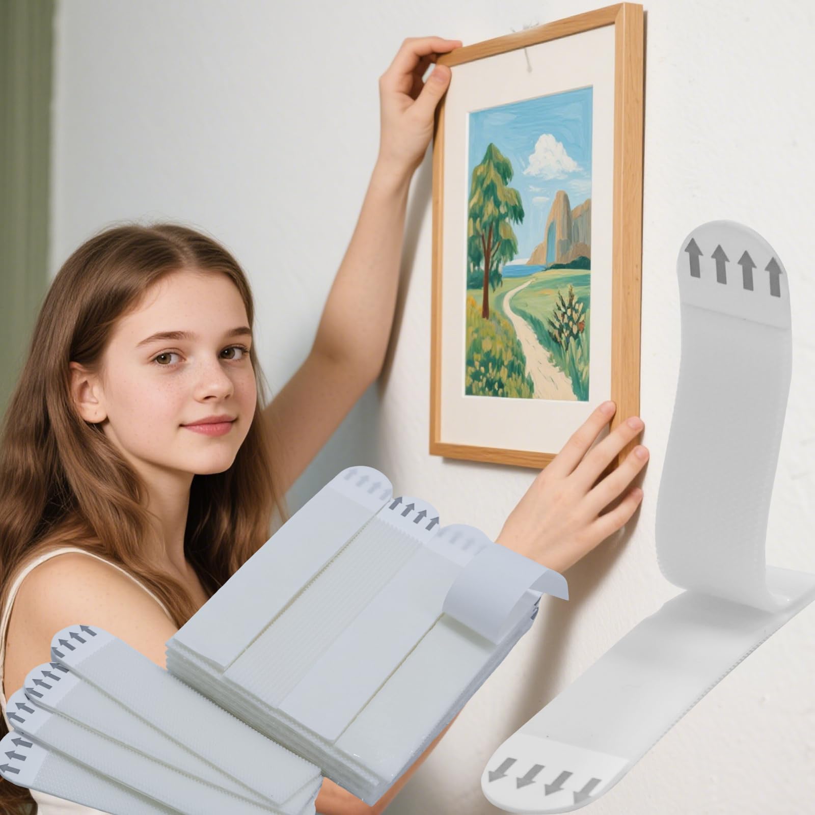 bilder aufhängen ohne bohren - 12 Paare (24 Streifen) command strips zum Aufhängen von Bildern an der Wand ohne Nägel, 3.7" L x 0.76" W Kleber poster strips, beschädigungsfrei