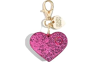 Ahh!-larm! Personal Safety Alarm Bling Keychain & Self-Defense Alarm with LED Light Pink Glitter Heart