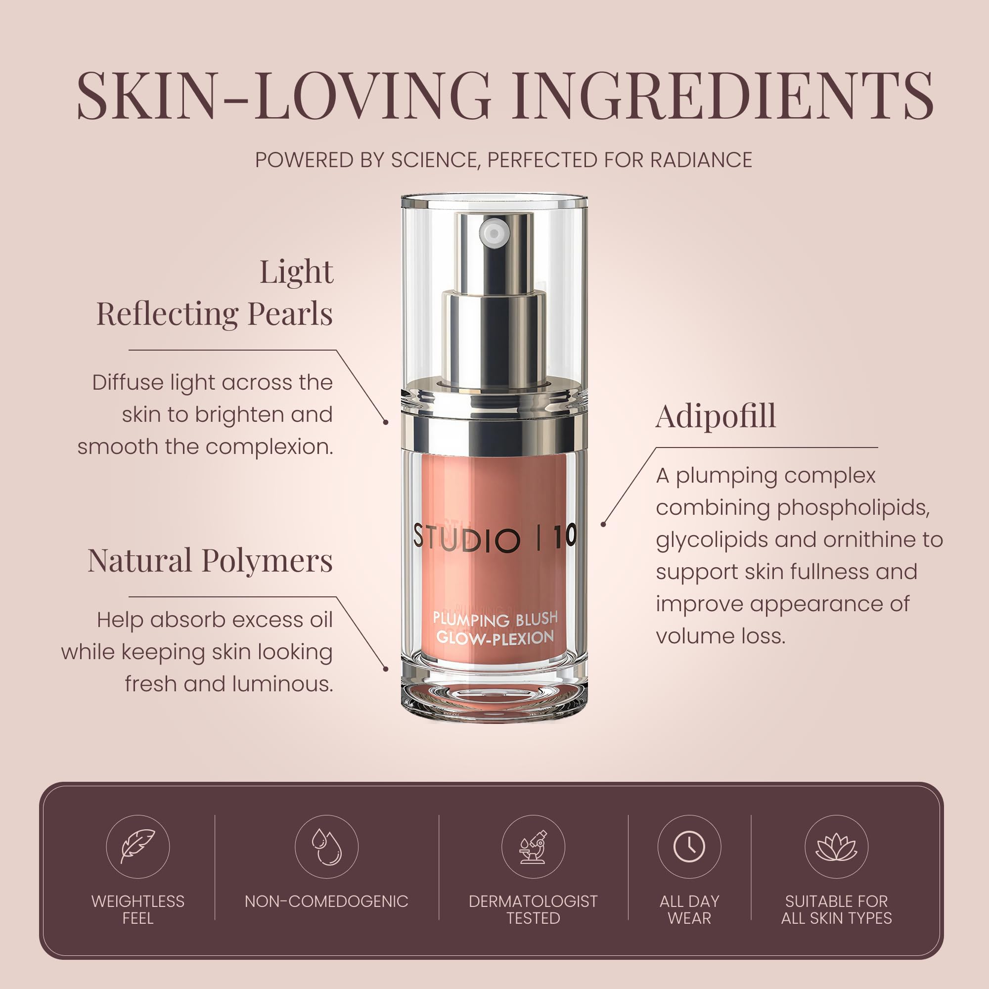 Plumping Blush Glow-Plexion Anti-Aging Makeup by Studio 10