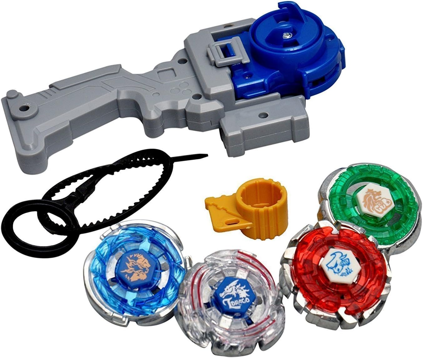 Stager 4 in 1 Beyblades Metal Fighter Fury with Metal Fight Ring and Handle Launcher - Multi Color