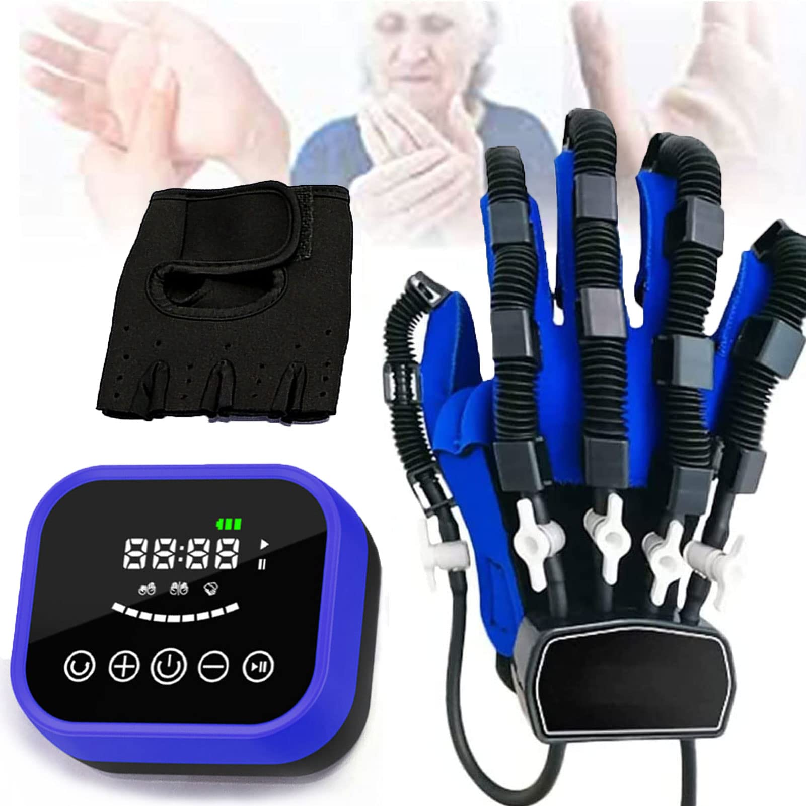 Guantes De Robot De Rehabilitación De Dedos, Enderezado de Dedos Protector para Ejercicio De Tendones De Pacientes con Hemiplejía por Accidente Cerebrovascular(Size:Izquierda-M)