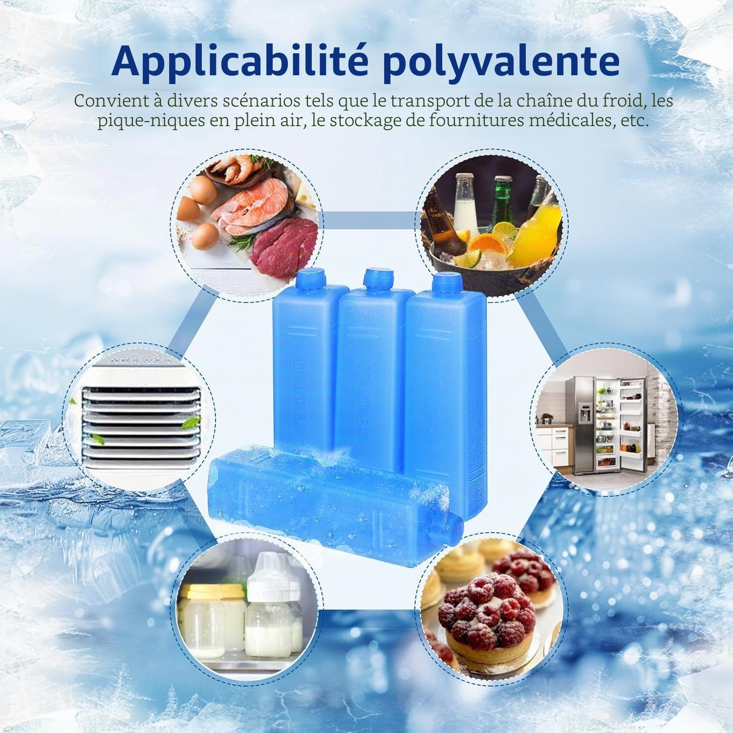 3 boîtes à cristaux de glace