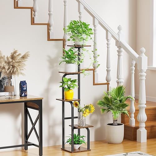 Miniatura 6 de Soporte para plantas de 5 niveles para interiores, estante para múltiples plantas, estante para macetas, estante de exhibición de macetas para