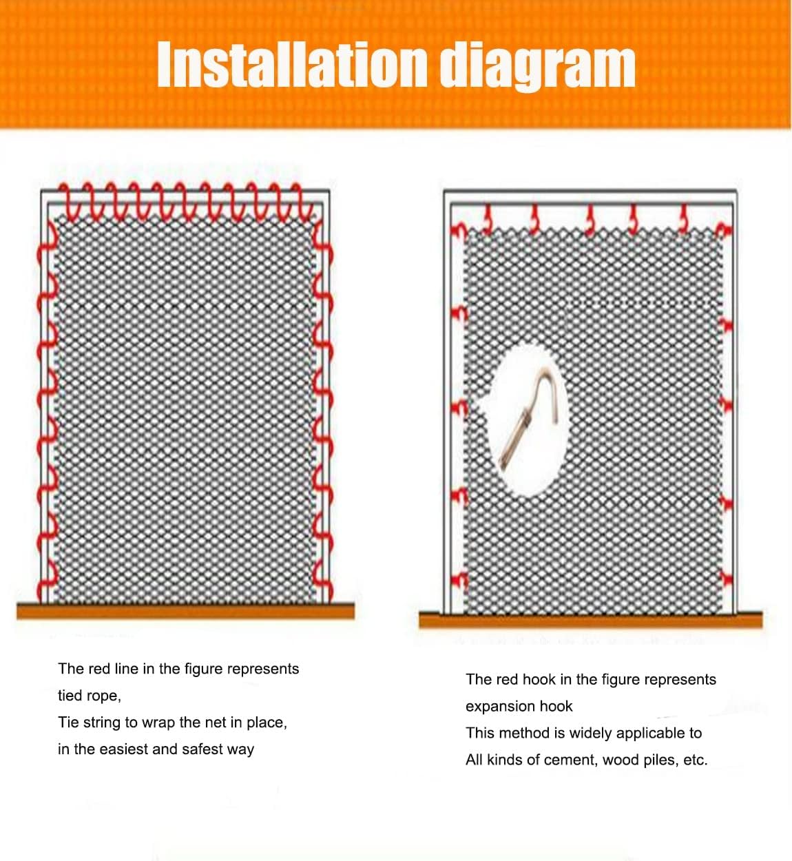 Kids Outdoor Safety Net - Nylon Rope Climbing Netting for Garden & Balcony Protection - Anti-Fall Isolation Net (3x3m) - Ideal for Play Areas & Plant Safety