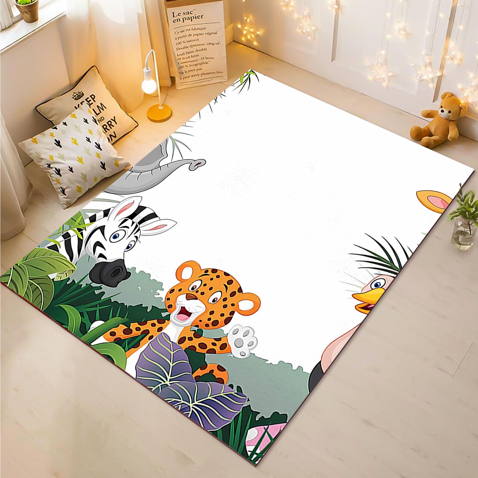 Tapis de salon enfant girafe lion zèbre 160x230 tapis chambre garçon fille