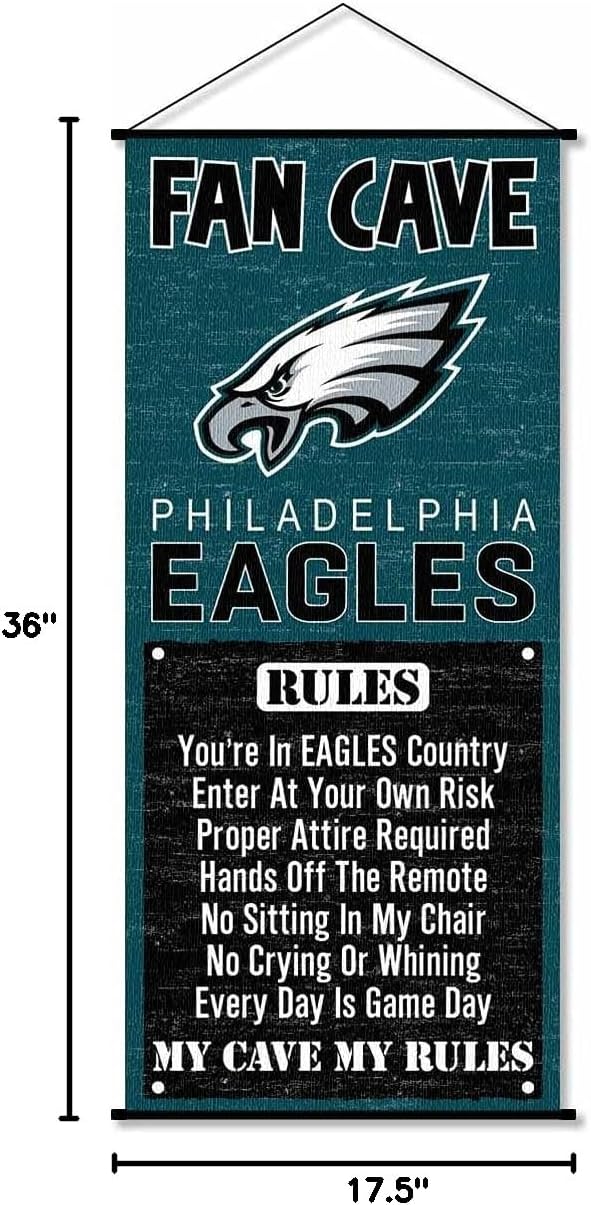 WinCraft Philadelphia Eagles Man Cave Fan Banner Wall Door Scroll