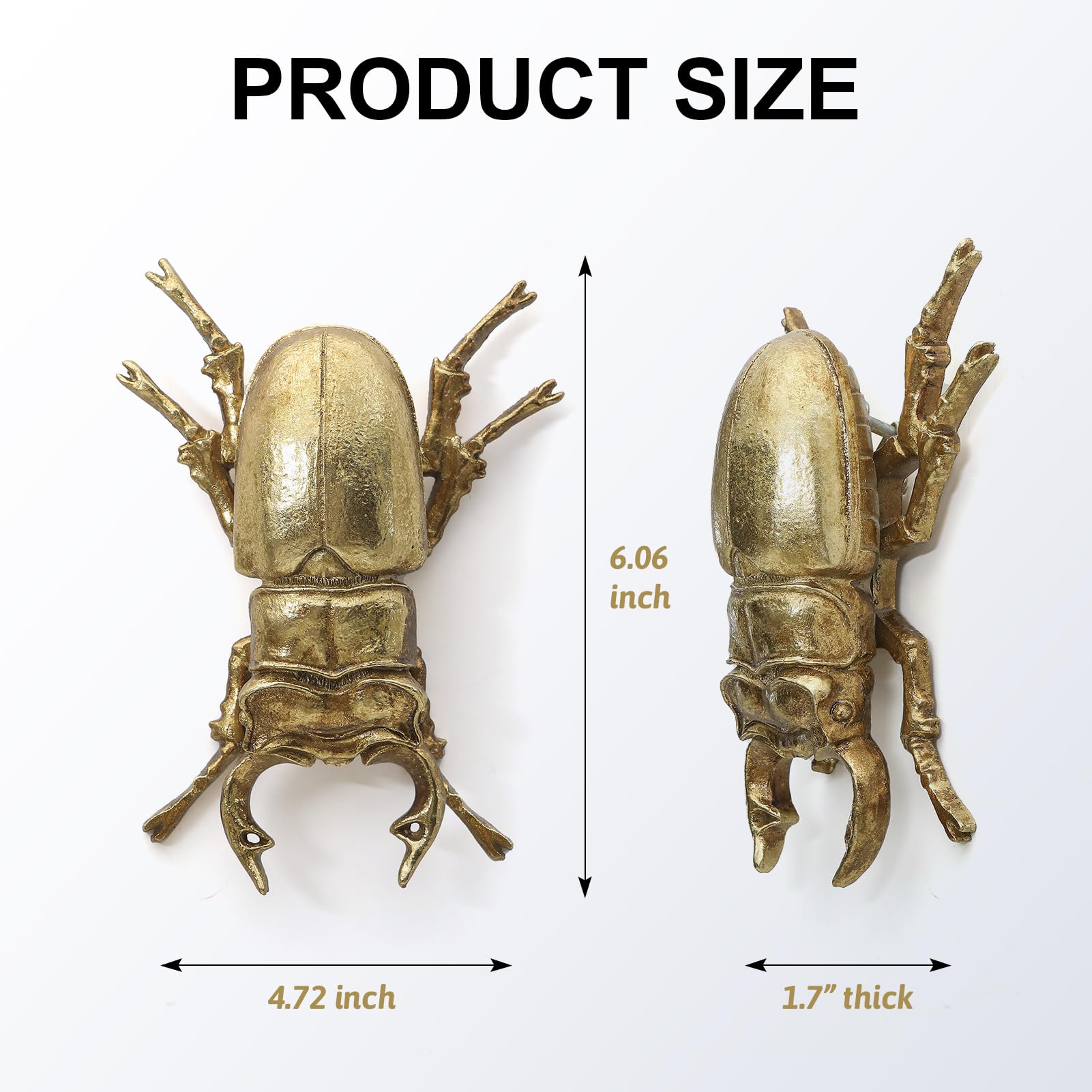 Amazon.co.jp: Xinleitanゴールド昆虫壁装飾 - ユニークな虫と
