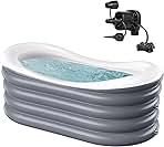 BINYUAN Inflatable Bathtub for Adults - Portable Collapsible Spa Tub with Electric Pump, Hot & Ice Bath Design, Foldable for 1-2 People, Durable PVC - Easy Inflate/Quick Drain