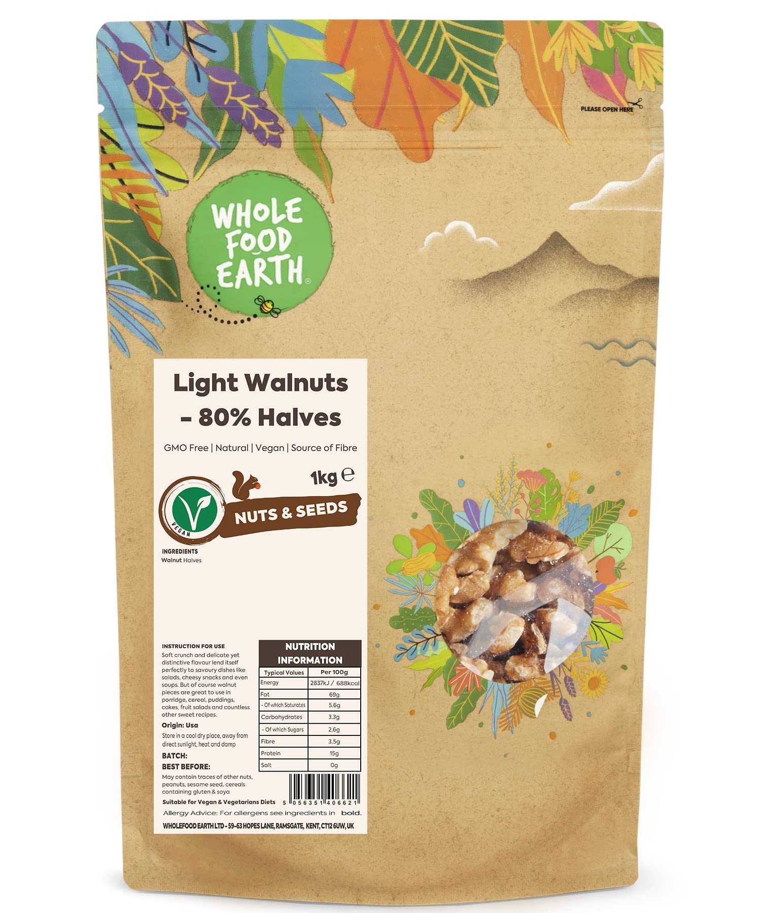 Light Walnuts - 80% Halves 1kg