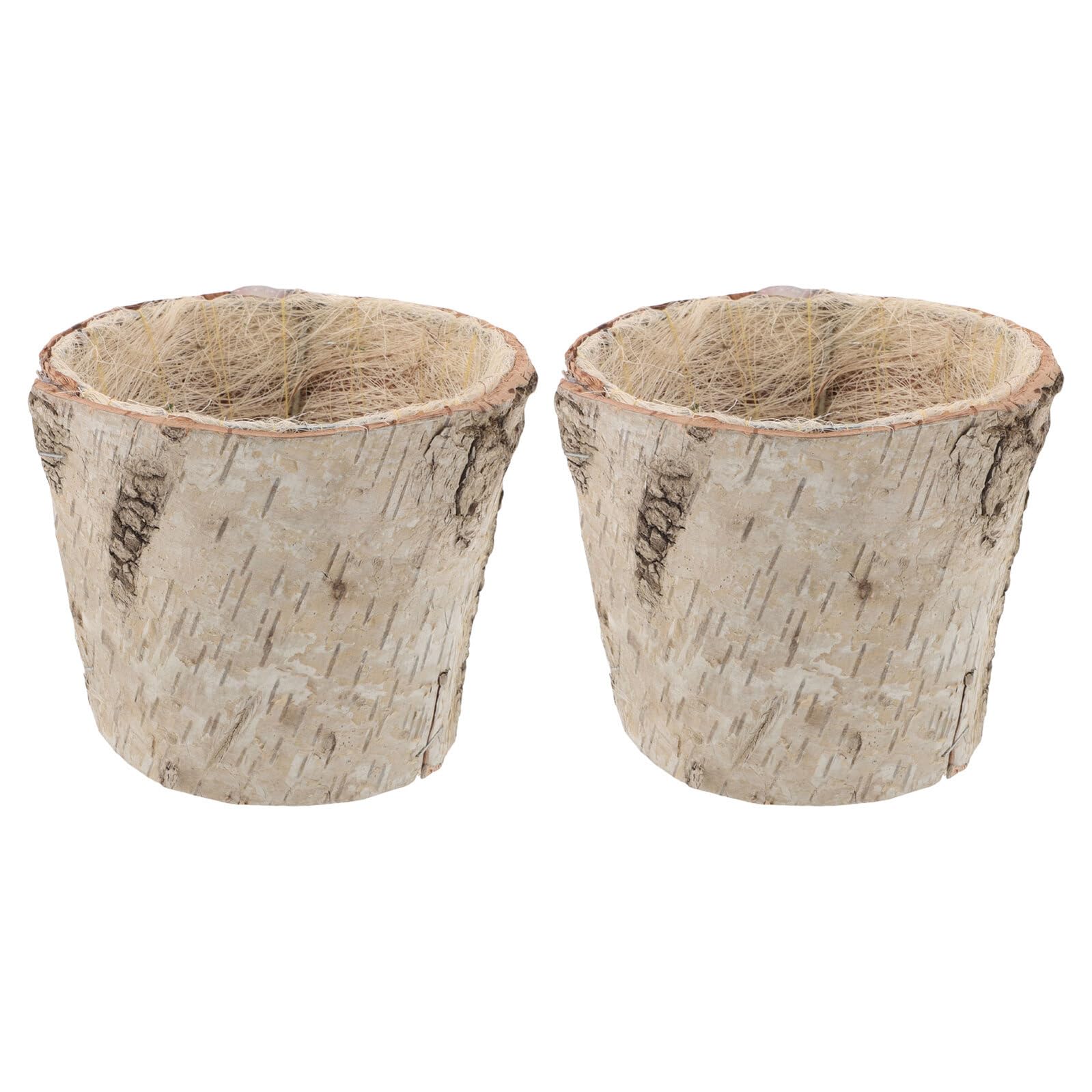 Pots de fleurs en écorce de bouleau compacts jardinière vintage intérieur extérieur