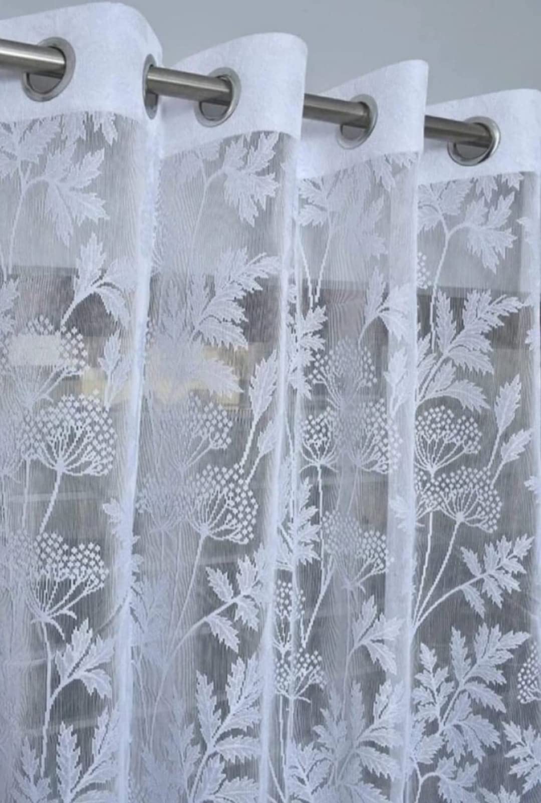 Floral Door Curtains - Soft Sheer Panels FREE SHIPPING -9