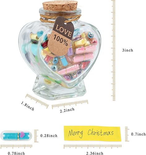 Miniatura 6 de XHDAI Letras de cápsula con mensaje en una botella, píldoras de mensaje de cápsulacarta de amor, ideas de regalos lindas para novionovia (50