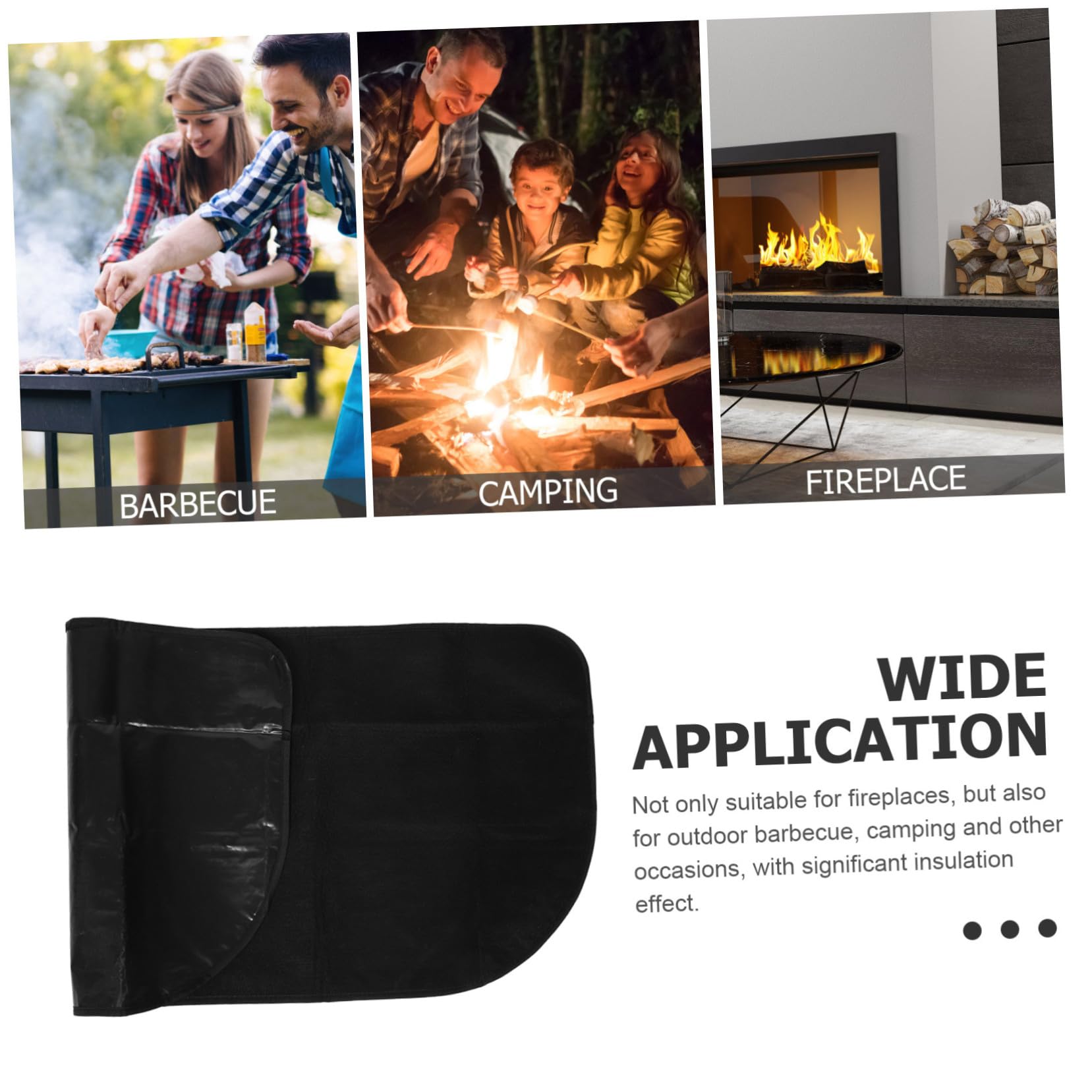 Tappeto per Stufa Ignifugo Semitondo in Poliestere PVC Nero | Resistente alle Alte Temperature, Uso Multiuso per Barbecue e Caminetti, Protezione Pavimento Interna ed Esterna
