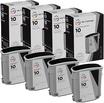 Amazon.com: LD Cartucho de tinta remanufacturado de repuesto para HP 10  C4844A de alto rendimiento (negro, paquete de 4) : Productos de Oficina