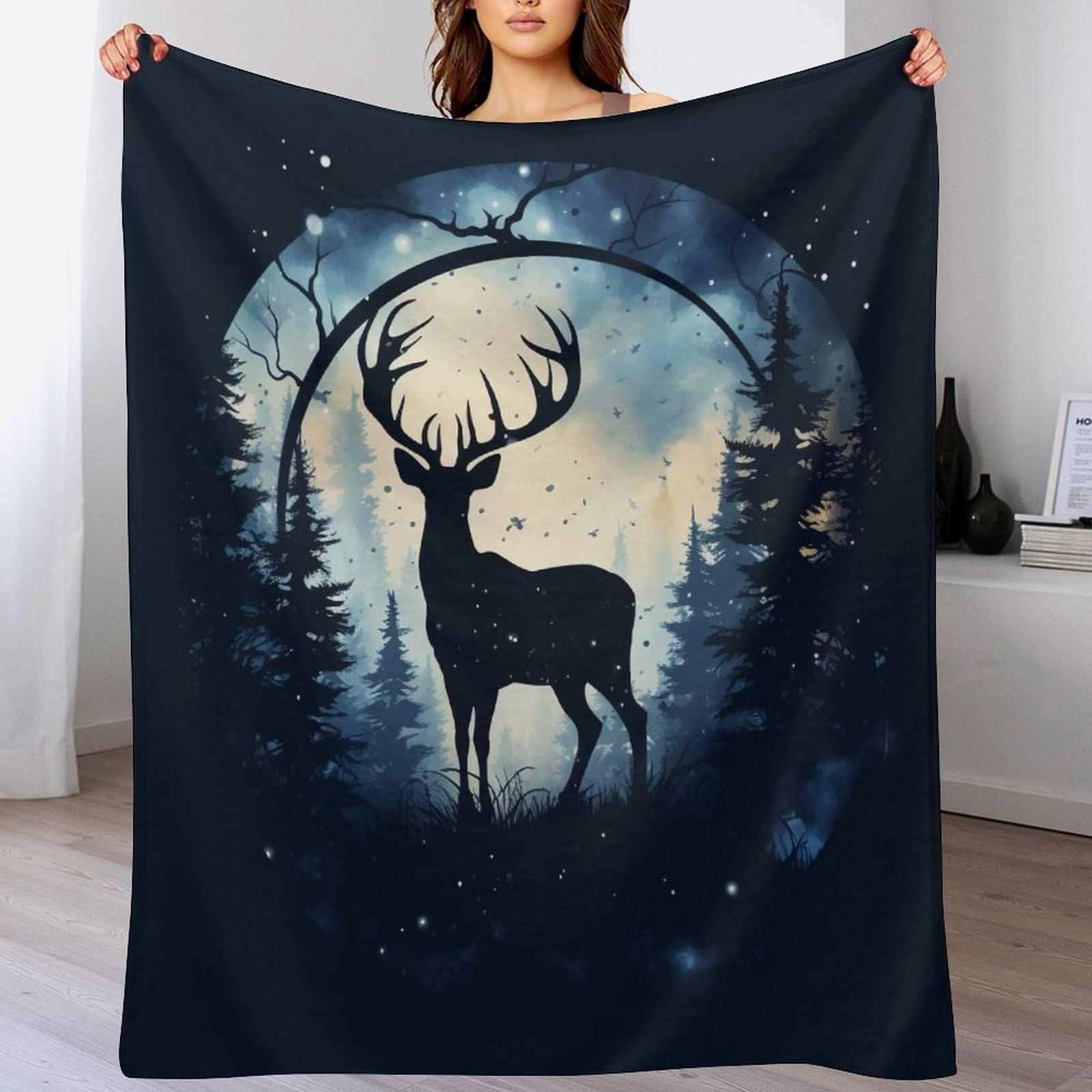 Plaid canapé cerf et polaire douce pour vos soirées d'hiver cocooning