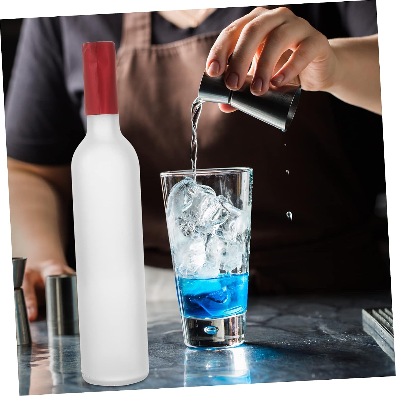 2pcs 500ml Empty Glass Wine Bottles Reusable Wine Bottle for DIY Crafts Home Decor and Liquor Storage Stylish Decorative Glass