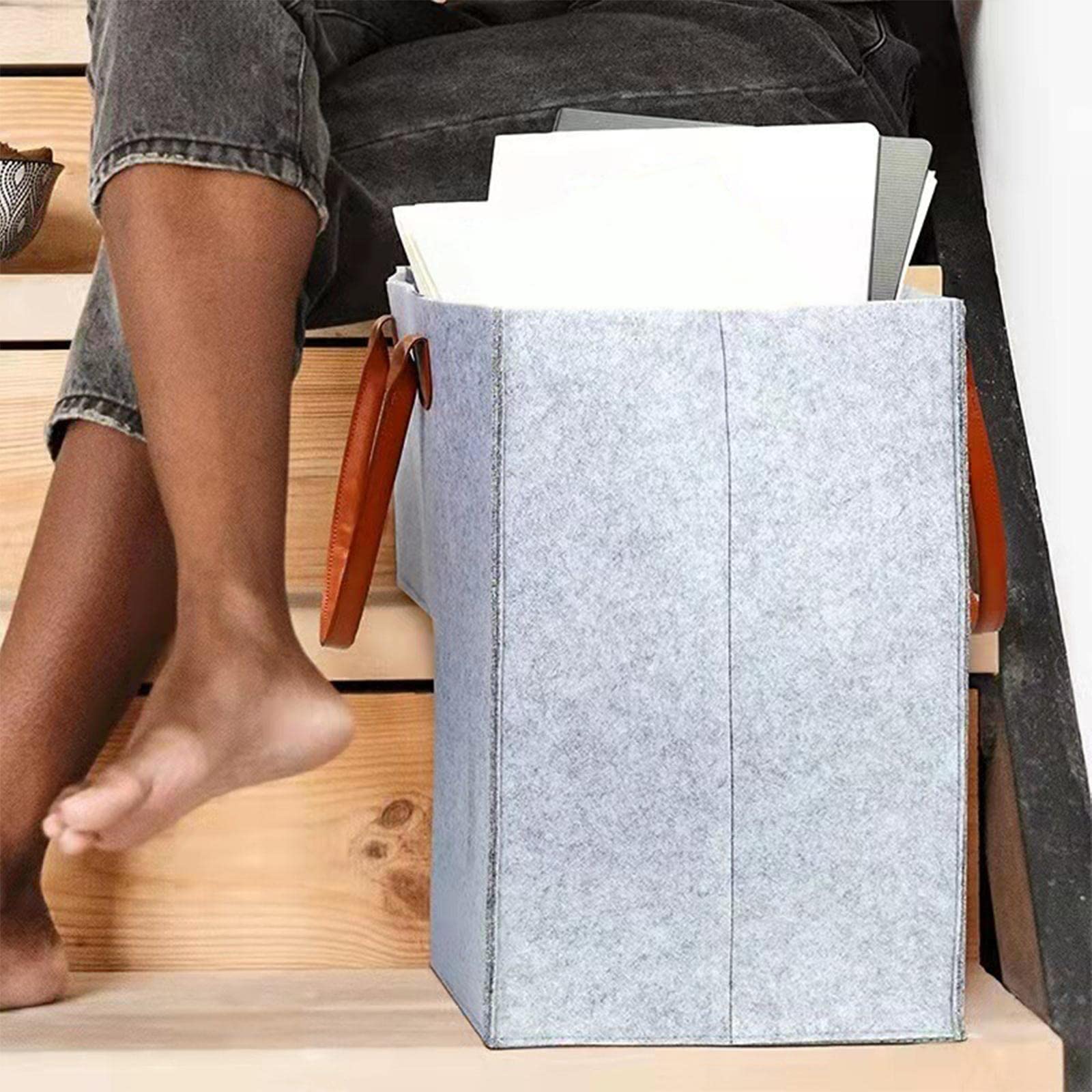 Cestino Per Scale Pieghevole A Forma Di L, Cestello Per Scale, Organizer Per Cestini Per Scale, Cestini Per Scale In Feltro, Scatola Multiuso Per Scale, Per Scale