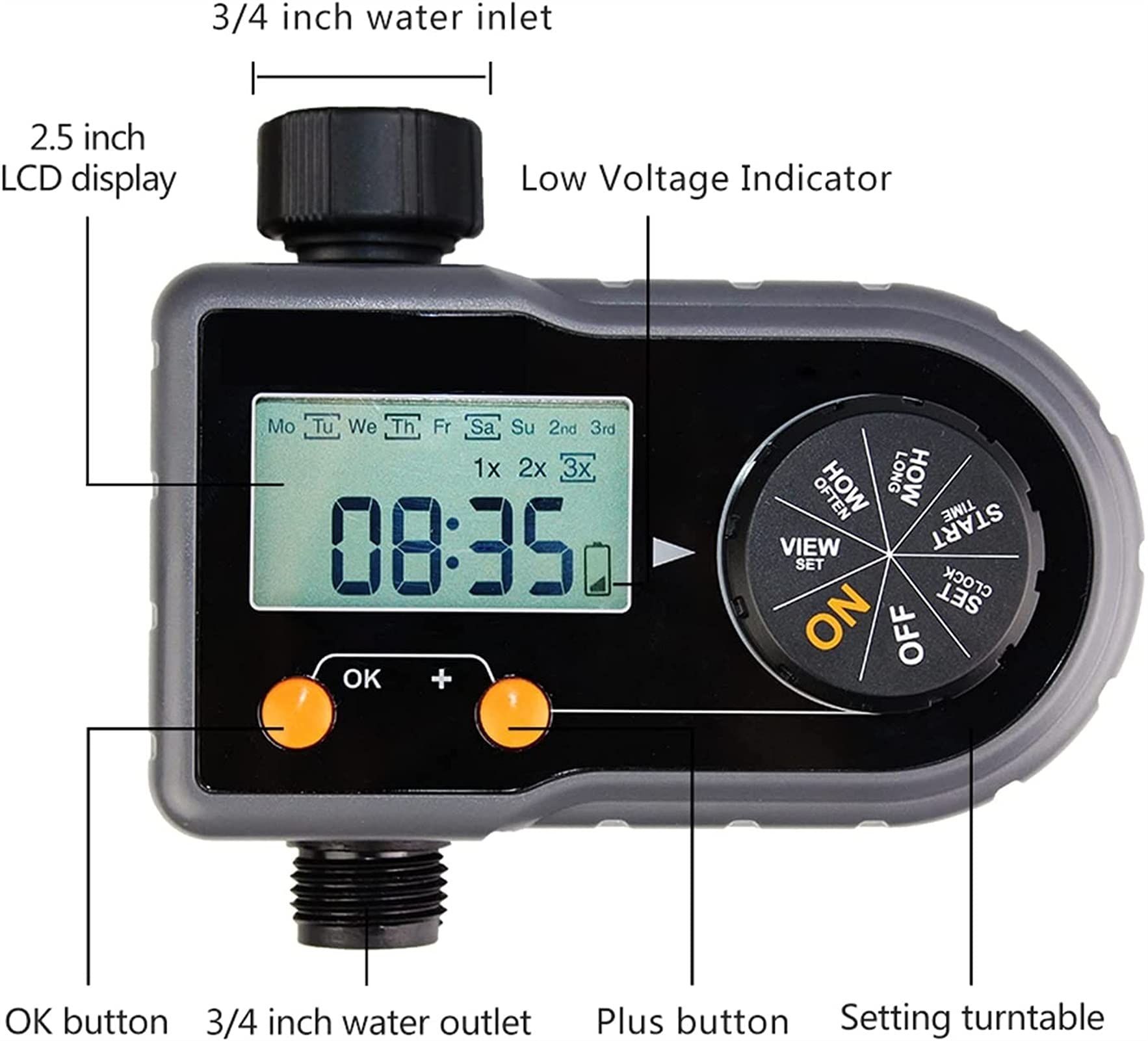 RJJ Sistema di irrigazione del sistema di irrigazione del timer del timer del rubinetto del tubo flessibile del tubo del tubo flessibile del tubo digitale Strumento di annaffiamento del giardino autom