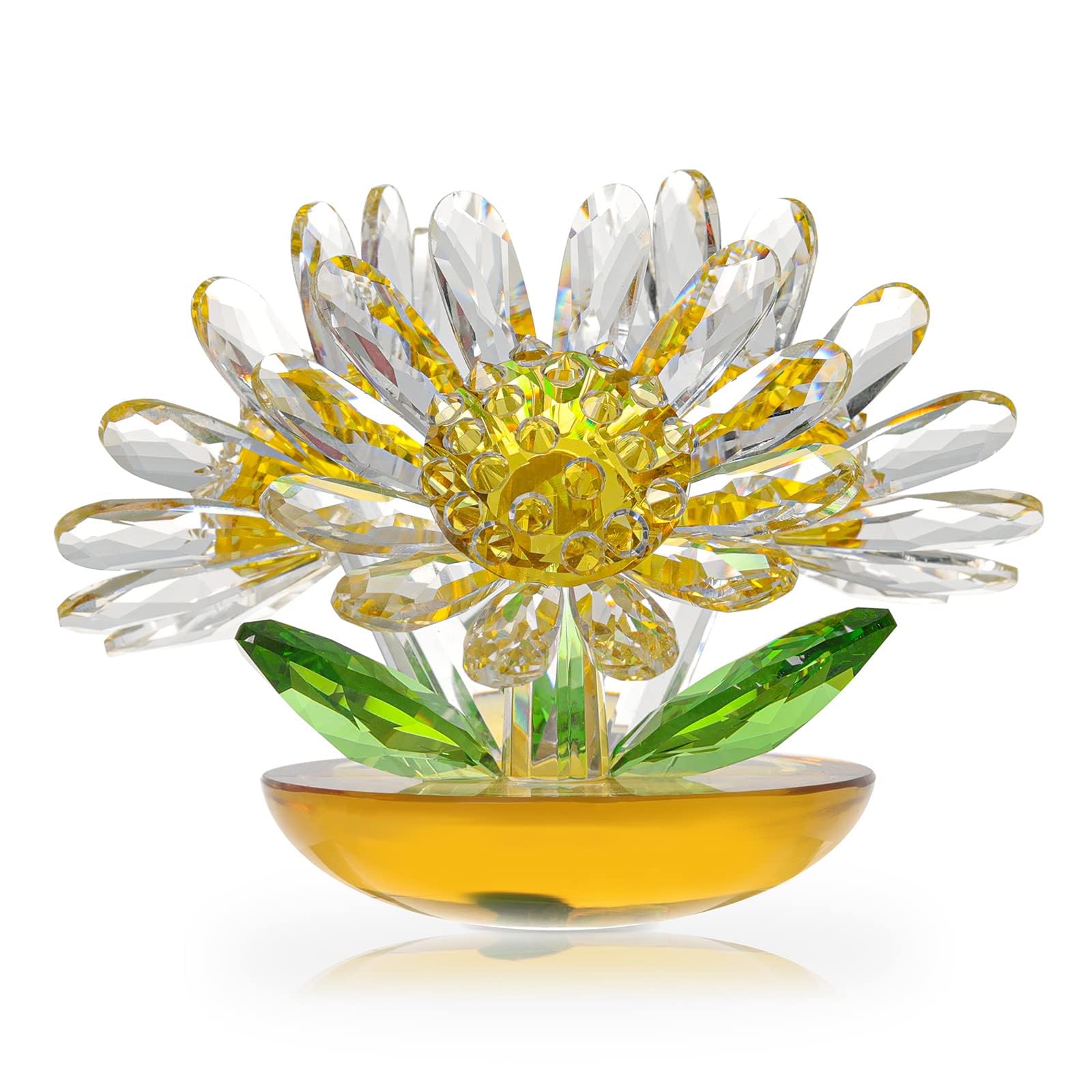 Figurines de marguerite en cristal de collection au design prestigieux pour salon