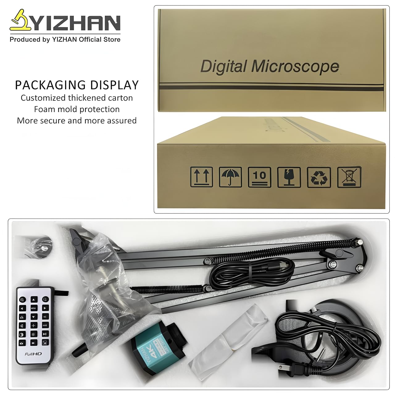 Soldering Microscope 60MP 48MP 4K Electronic Digital Microscope For Soldering 1080P HDMI VGA USB Industrial Camera 150xLens FoldBracket Remote(13MP HDMI VGA PLUS)